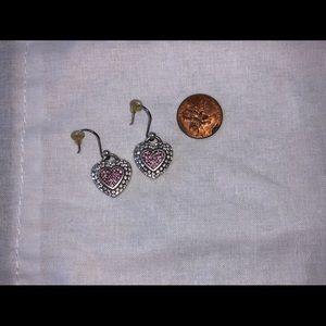 Brighton pink heart earrings
